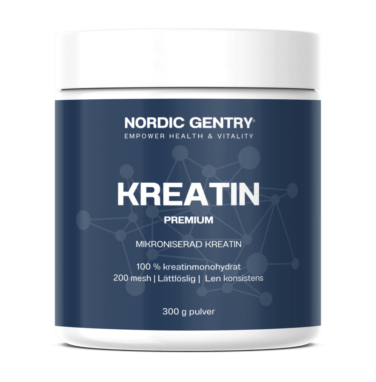 Nordic Gentry kreatinmonohydrat 200 mesh, frilagd förpackning